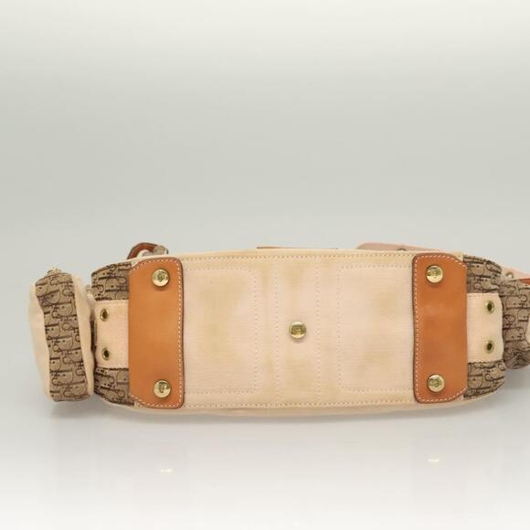 DIOR Trotter Canvas Street Chic Shoulder Bag Brown Gold - Picture 9 of 12